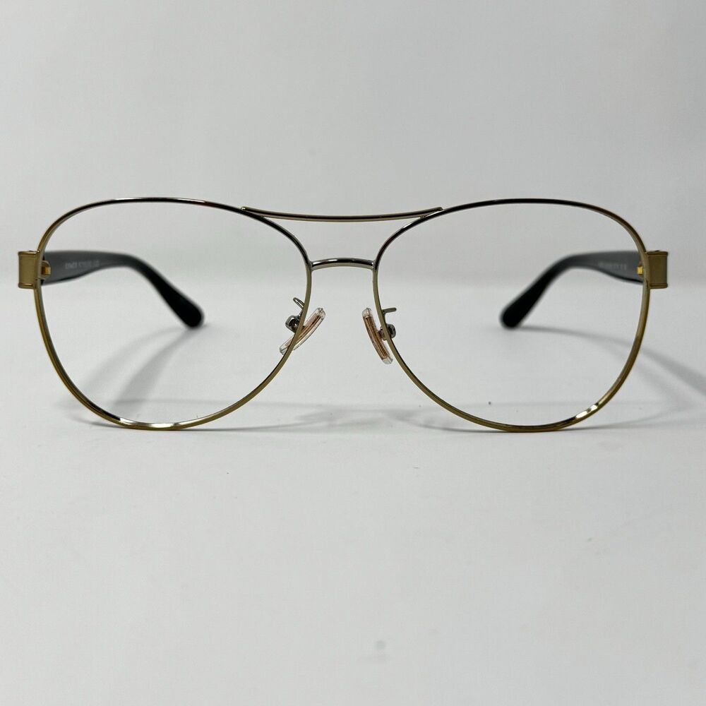 Coach Eyeglasses Frames HC7115 L1152 90018G Silver Black Aviators 59-14-140